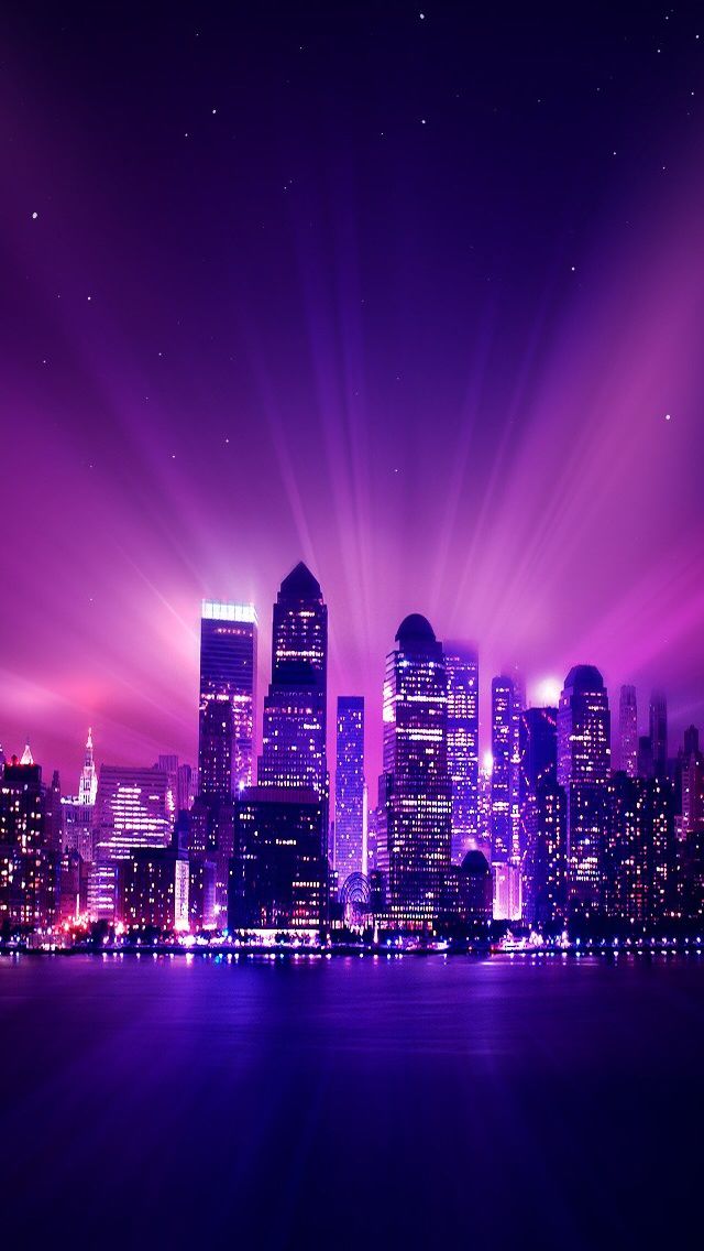 紫色の夜景 スマホ壁紙 Iphone待受画像ギャラリー