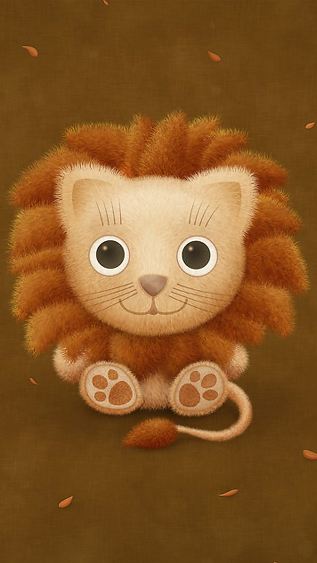 かわいいライオン 動物のイラスト壁紙 スマホ壁紙 Iphone待受画像ギャラリー