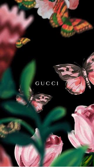GUCCI （花／蝶）| ブランドのiPhone壁紙