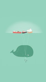 船とクジラ - イラスト