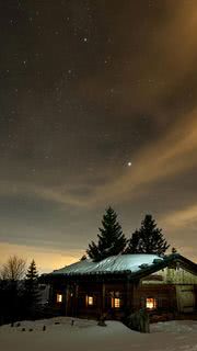 山小屋の星空