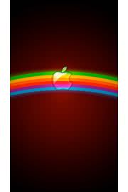 iPhone壁紙Apple Logo Rainbow…