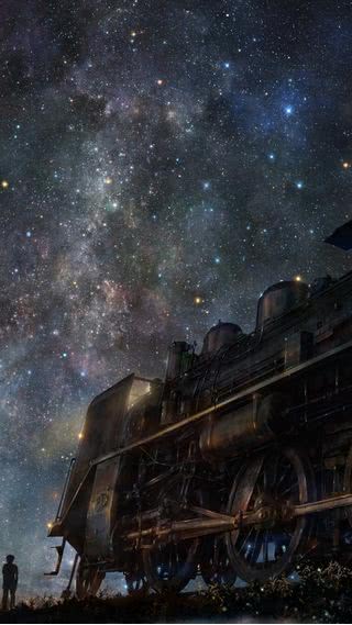 星空と汽車
