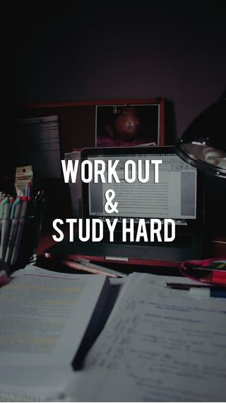 WORK OUT & STUDY HARD|部屋のiPhone壁紙