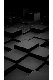 iPhone壁紙Black 3D Blocks ip…