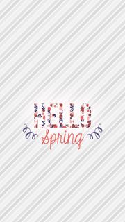 Hello Spring | ストライプのおしゃれなiPhone壁紙