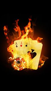 iPhone壁紙flaming cards ipho…