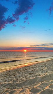 浜辺の夕焼け