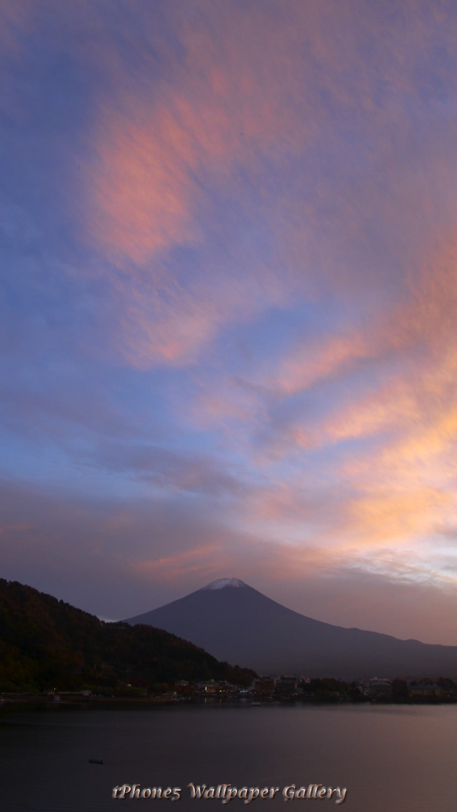 Iphone5 壁紙館 富士山 富士山夕焼け Free Iphone5 Wallpaper Gallery Mt Fuji スマホ壁紙 Iphone待受画像ギャラリー