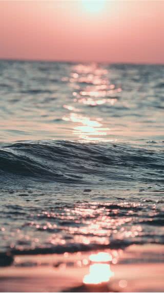 【238位】パステルカラーの夕暮れの海|夕焼けのiPhone壁紙