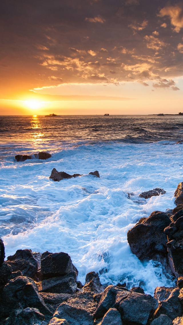 ハワイの海の夕日 スマホ壁紙 Iphone待受画像ギャラリー