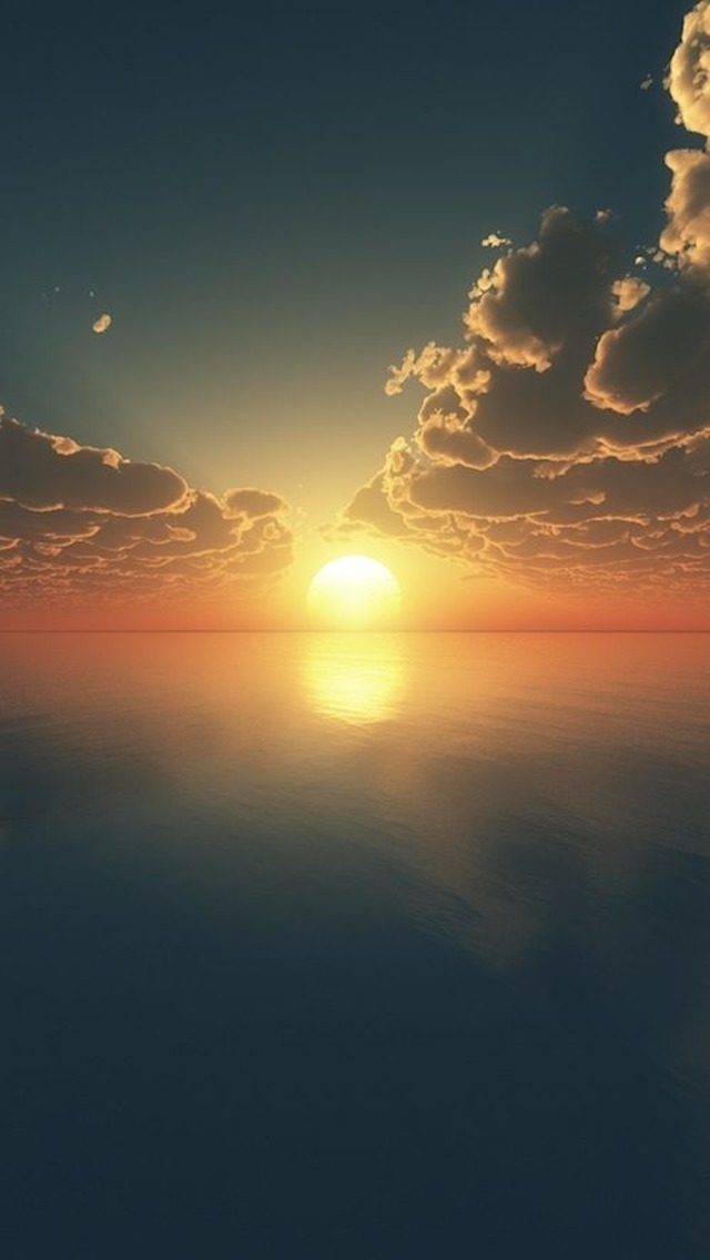 海に沈む太陽 スマホ壁紙 Iphone待受画像ギャラリー