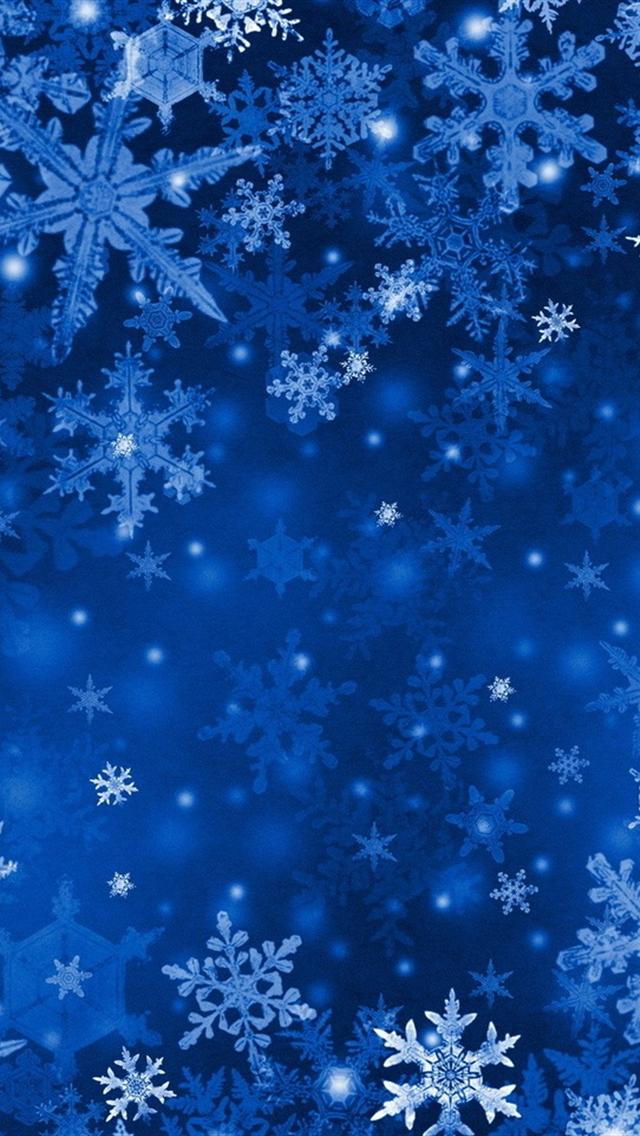 雪の結晶 640x1136 青 ブルー 系のクールでオシャレなiphone壁紙