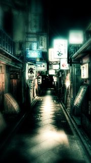 日本の夜の路地