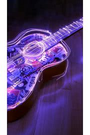 iPhone壁紙Lighted Guitar, 3D…