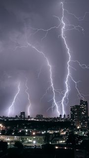 稲妻 夜景 風景の壁紙