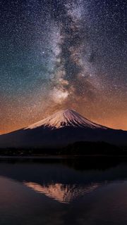 【236位】星空と富士山|宇宙のiPhone壁紙