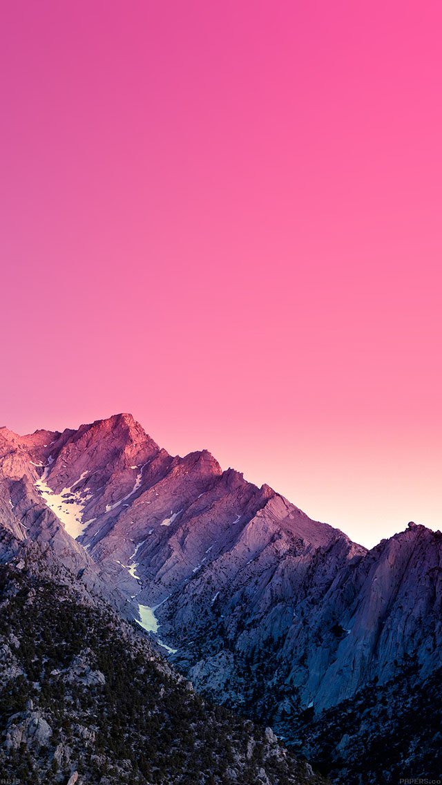 夕日にピンクに染まる山 スマホ壁紙 Iphone待受画像ギャラリー