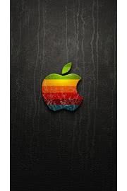 iPhone壁紙Rainbow Apple Logo…