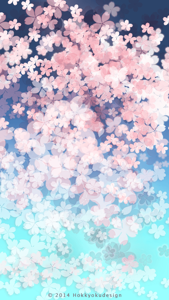 夜桜のイラスト スマホ壁紙 Iphone待受画像ギャラリー