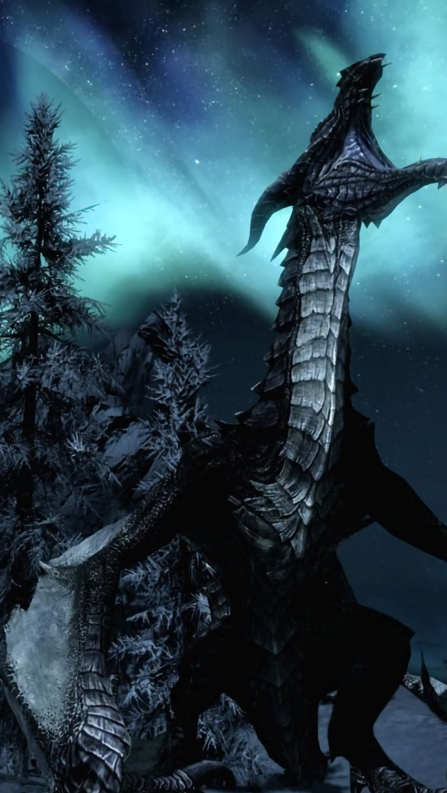 ドラゴン The Elder Scrolls V Skyrim スカイリム スマホ壁紙 Iphone待受画像ギャラリー