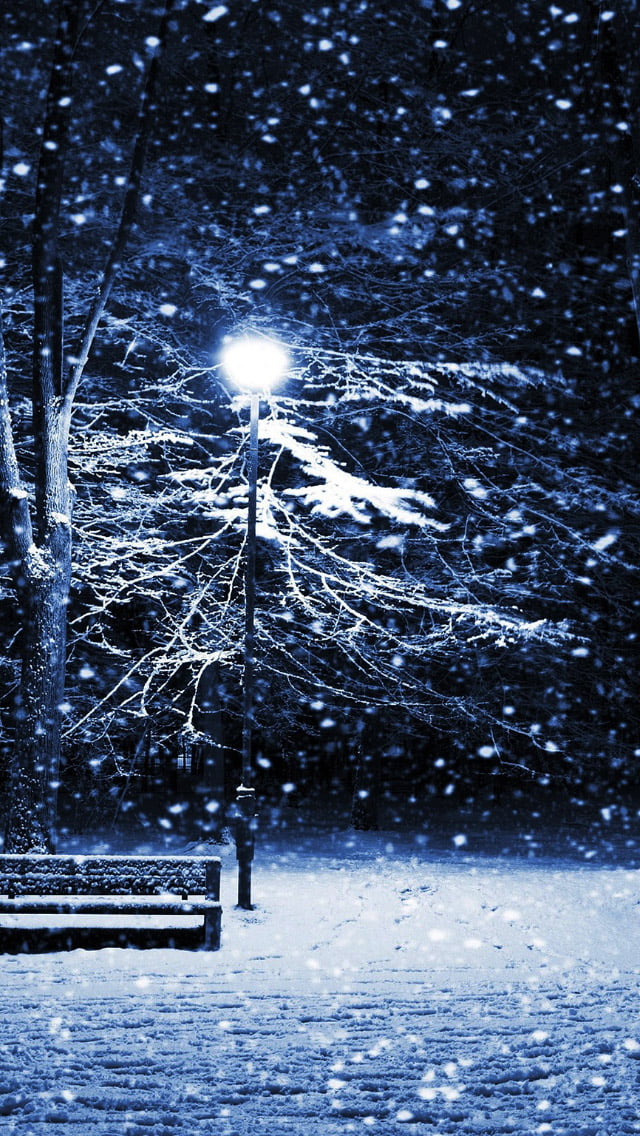 雪夜の公園 スマホ壁紙 Iphone待受画像ギャラリー