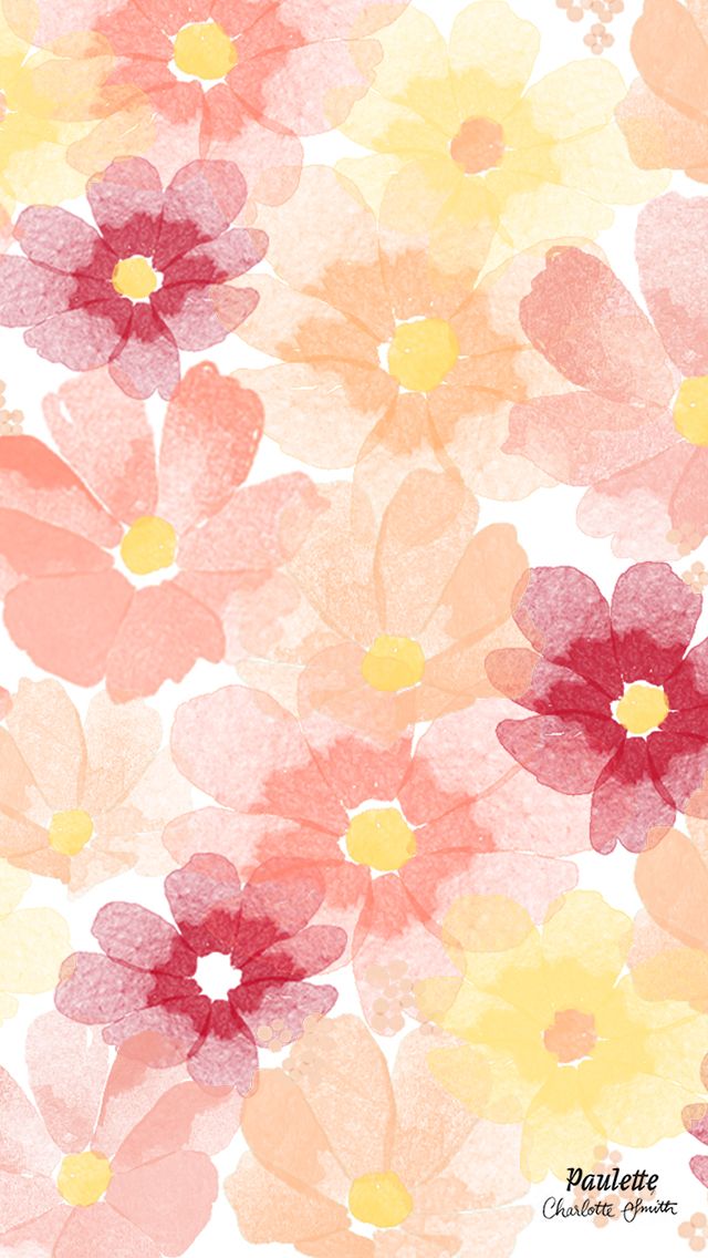 人気24位 水彩絵の具で描いた花柄 スマホ壁紙 Iphone待受画像ギャラリー