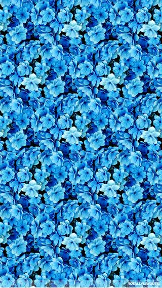 花柄 - ブルー