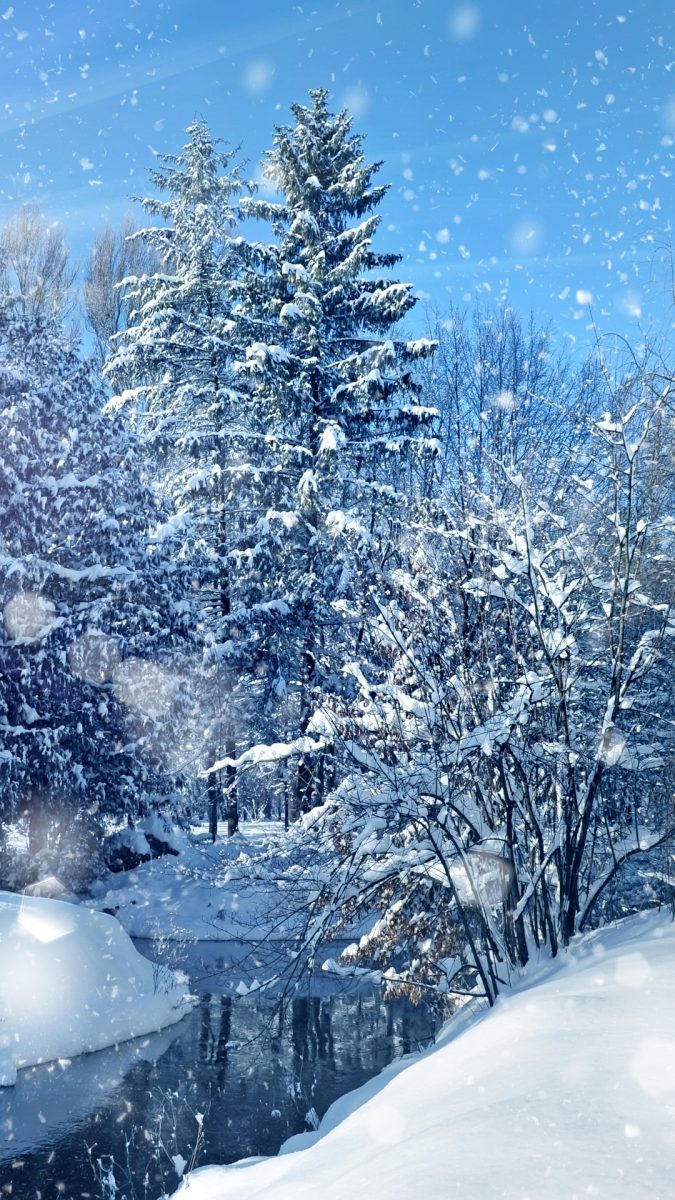 雪降る冬の森 スマホ壁紙 Iphone待受画像ギャラリー