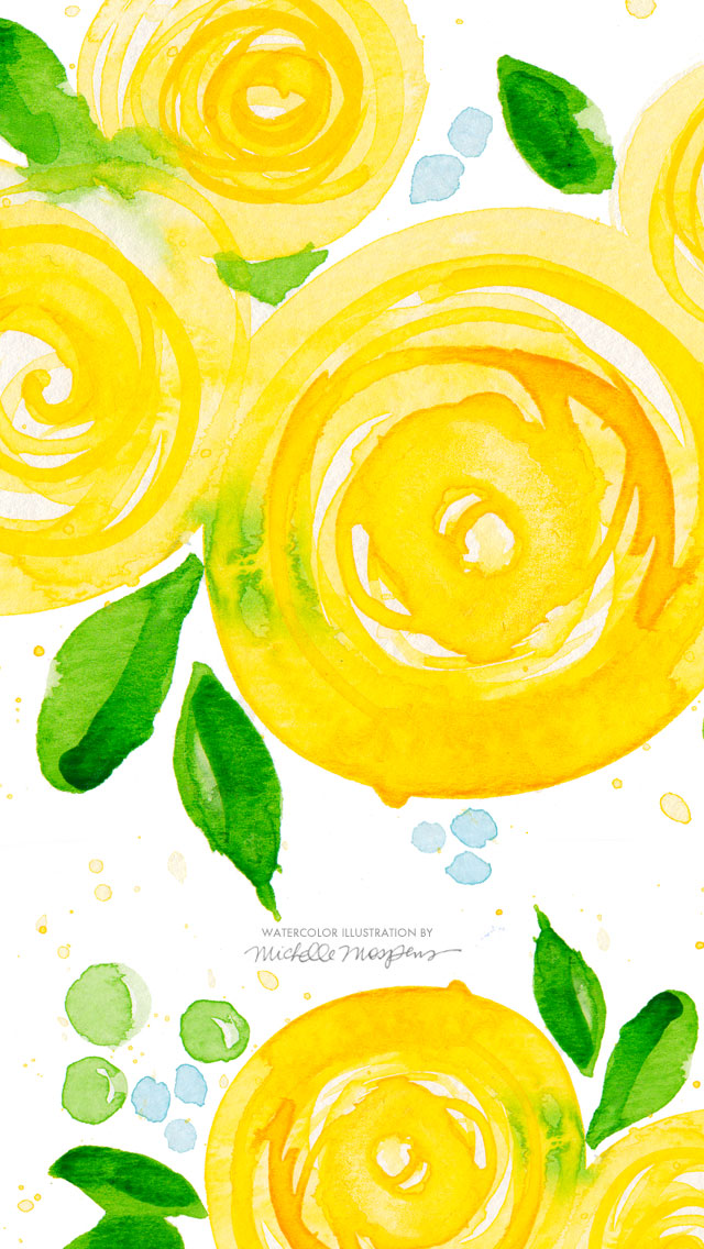 黄色い花の水彩画 スマホ壁紙 Iphone待受画像ギャラリー