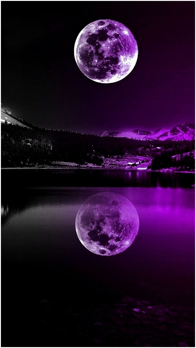紫色の月 スマホ壁紙 Iphone待受画像ギャラリー