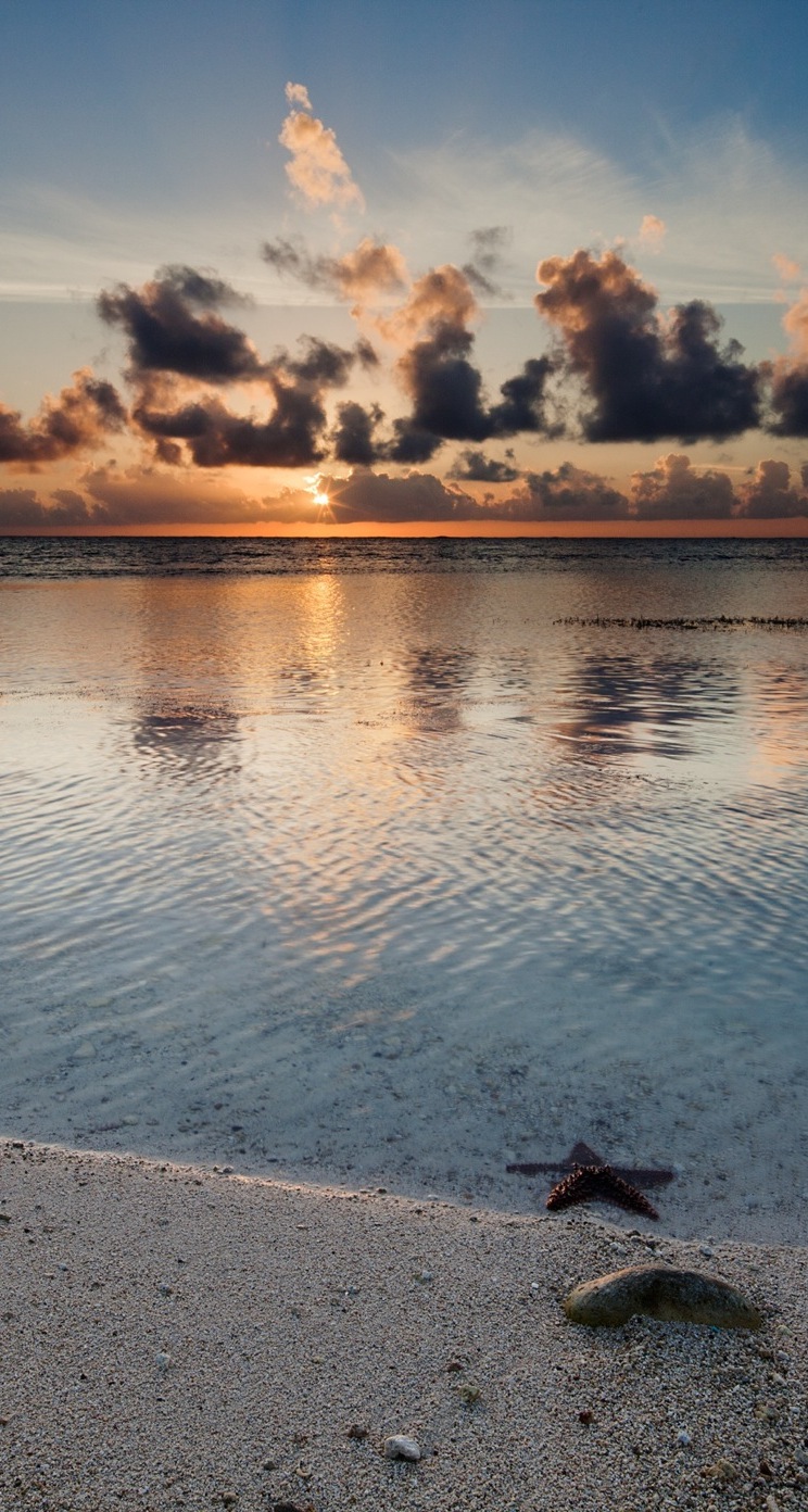 夕日と透明な海 Iphone5s壁紙 待受画像ギャラリー