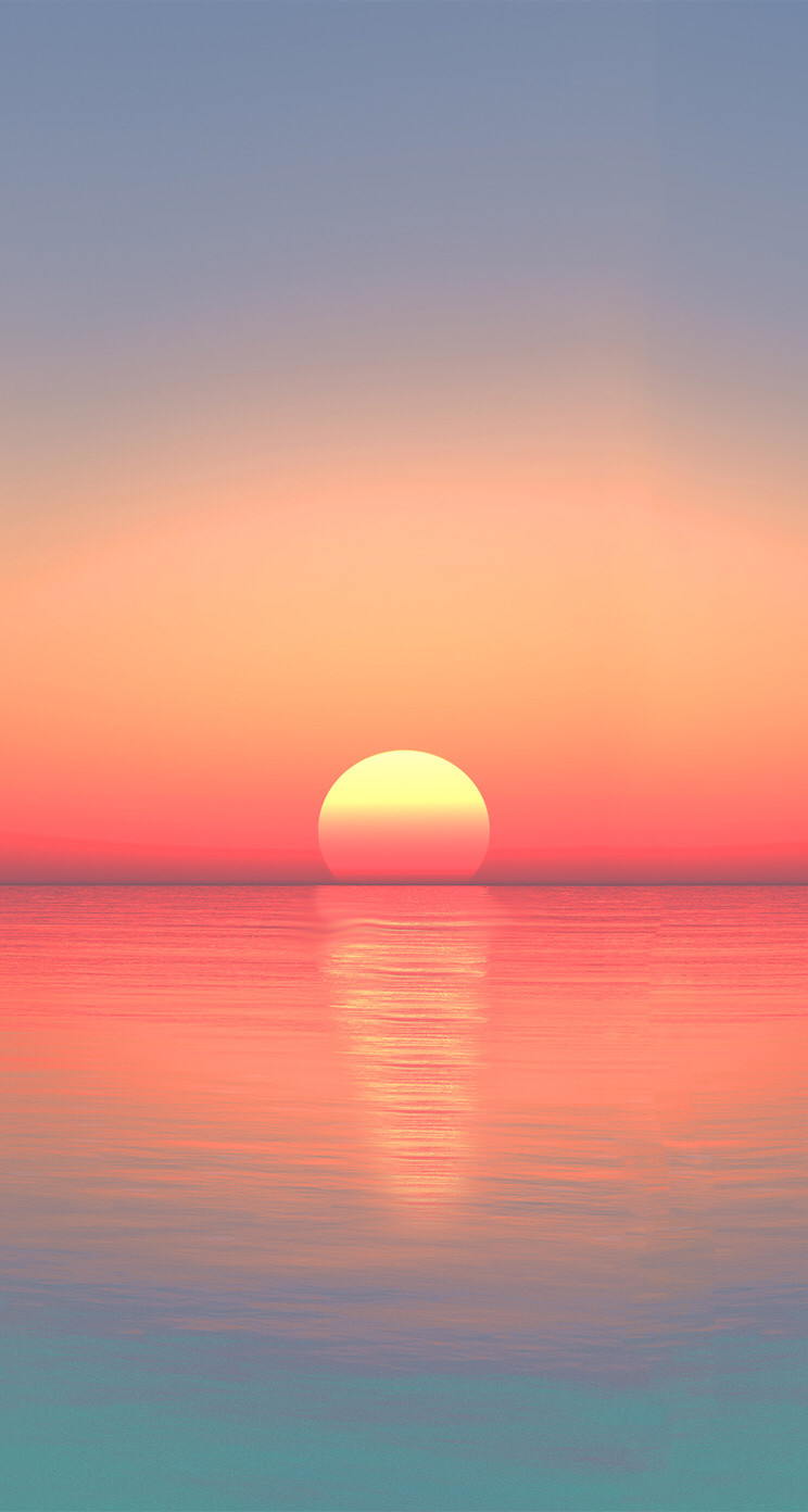 海に映る夕日のグラデーション Iphone5s壁紙 待受画像ギャラリー