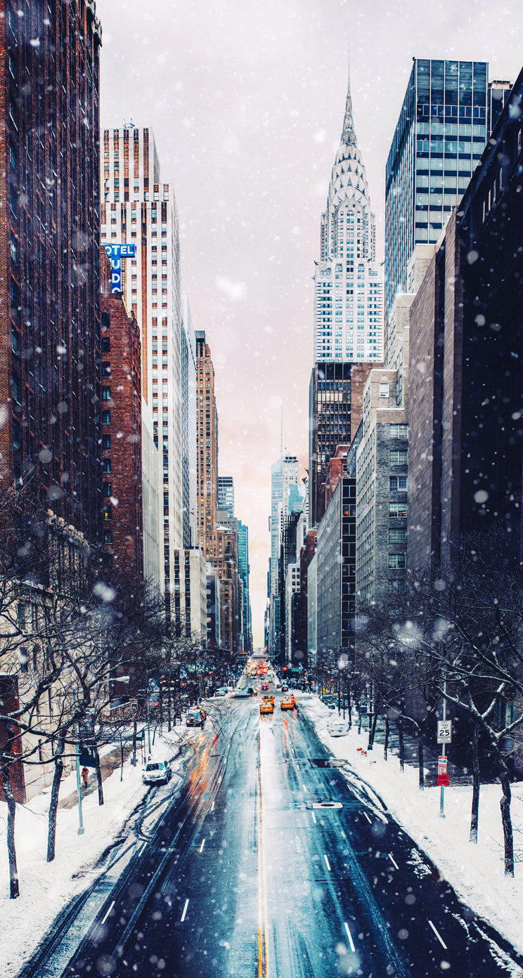 雪のニューヨーク Iphone5s壁紙 待受画像ギャラリー