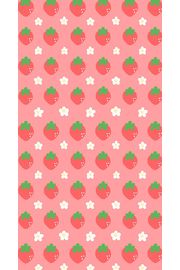 かわいいイチゴ模様のiPhone壁紙