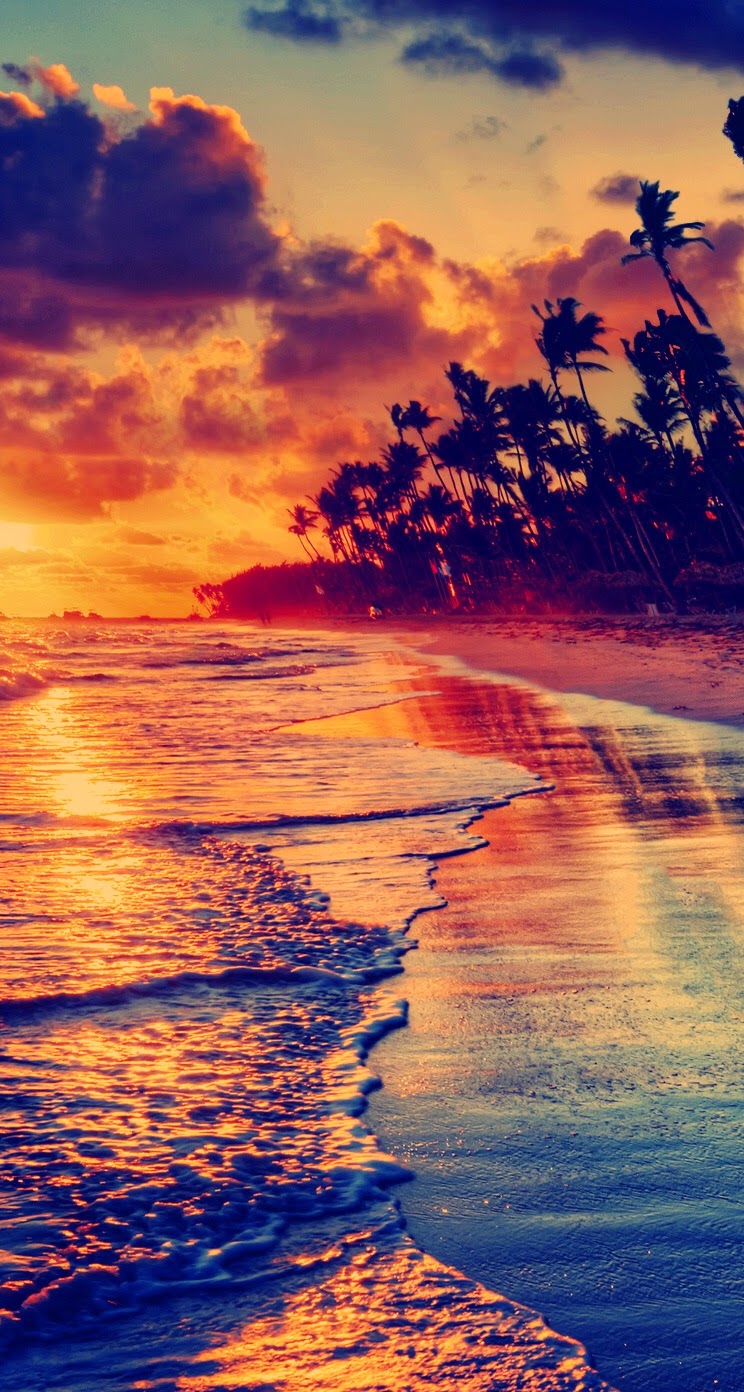 夕日に輝く砂浜 Iphone5s壁紙 待受画像ギャラリー