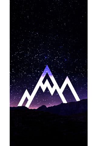 星空と山