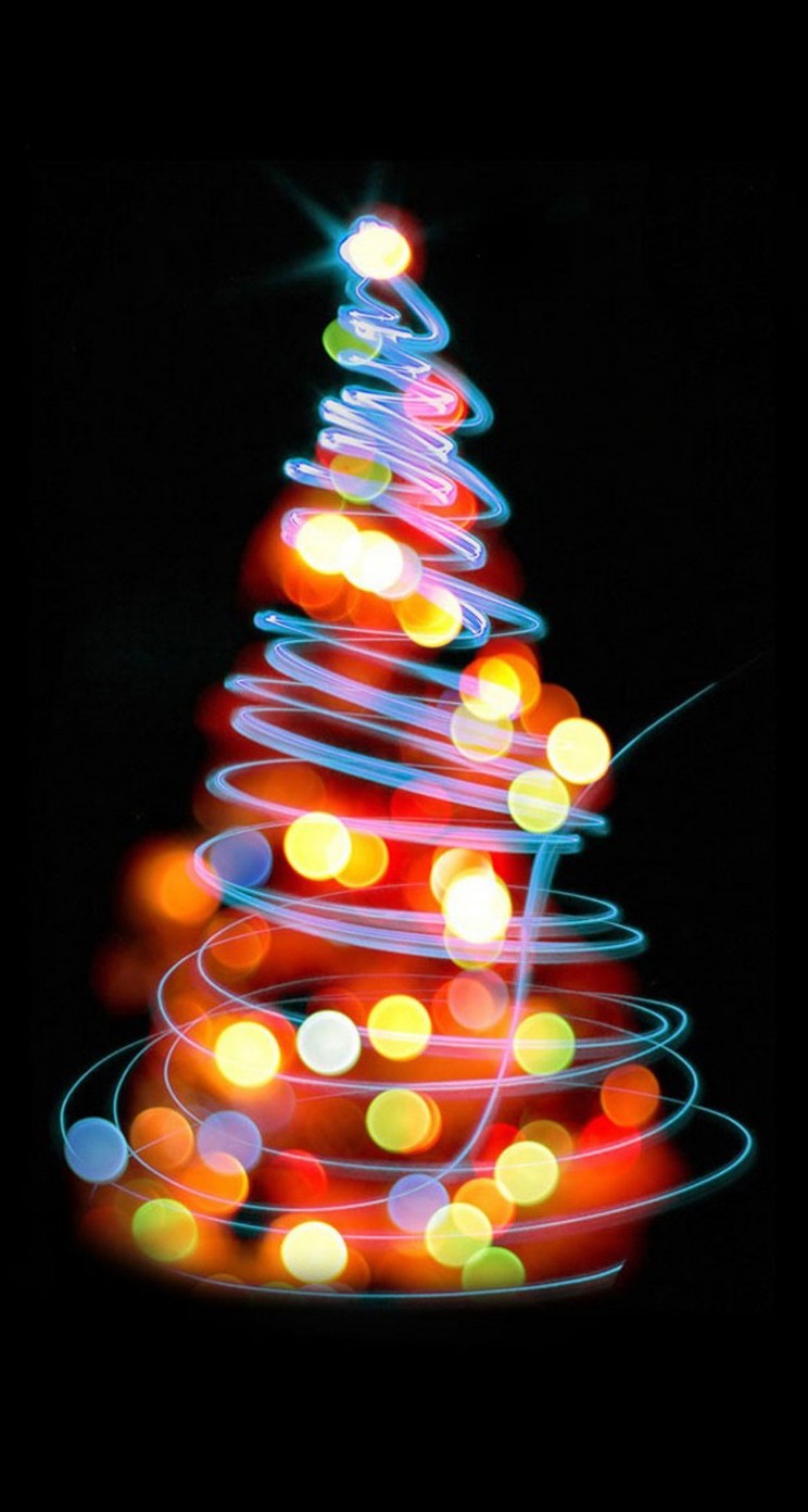 ネオンのクリスマスツリー Iphone5s壁紙 待受画像ギャラリー