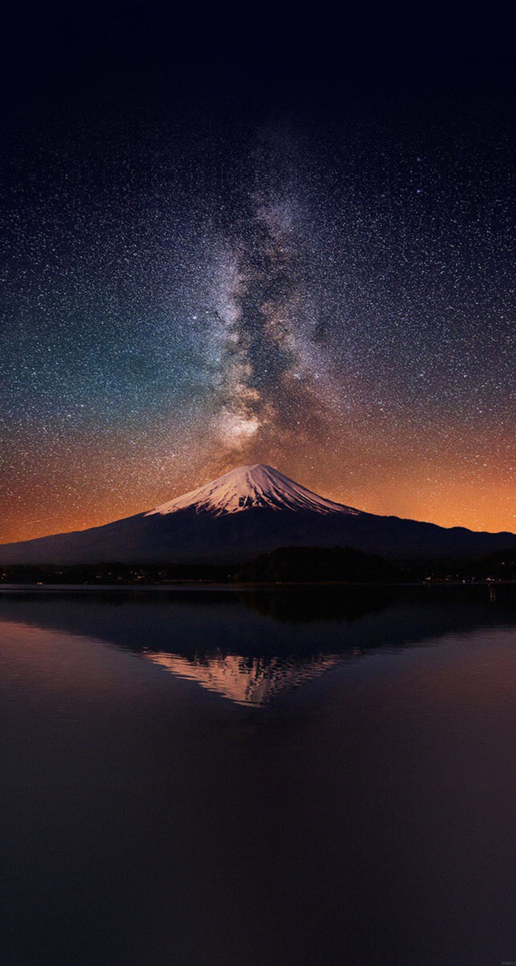 星空につつまれた夜の富士山 Iphone5s壁紙 待受画像ギャラリー