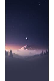 山の月夜|月のiPhone壁紙