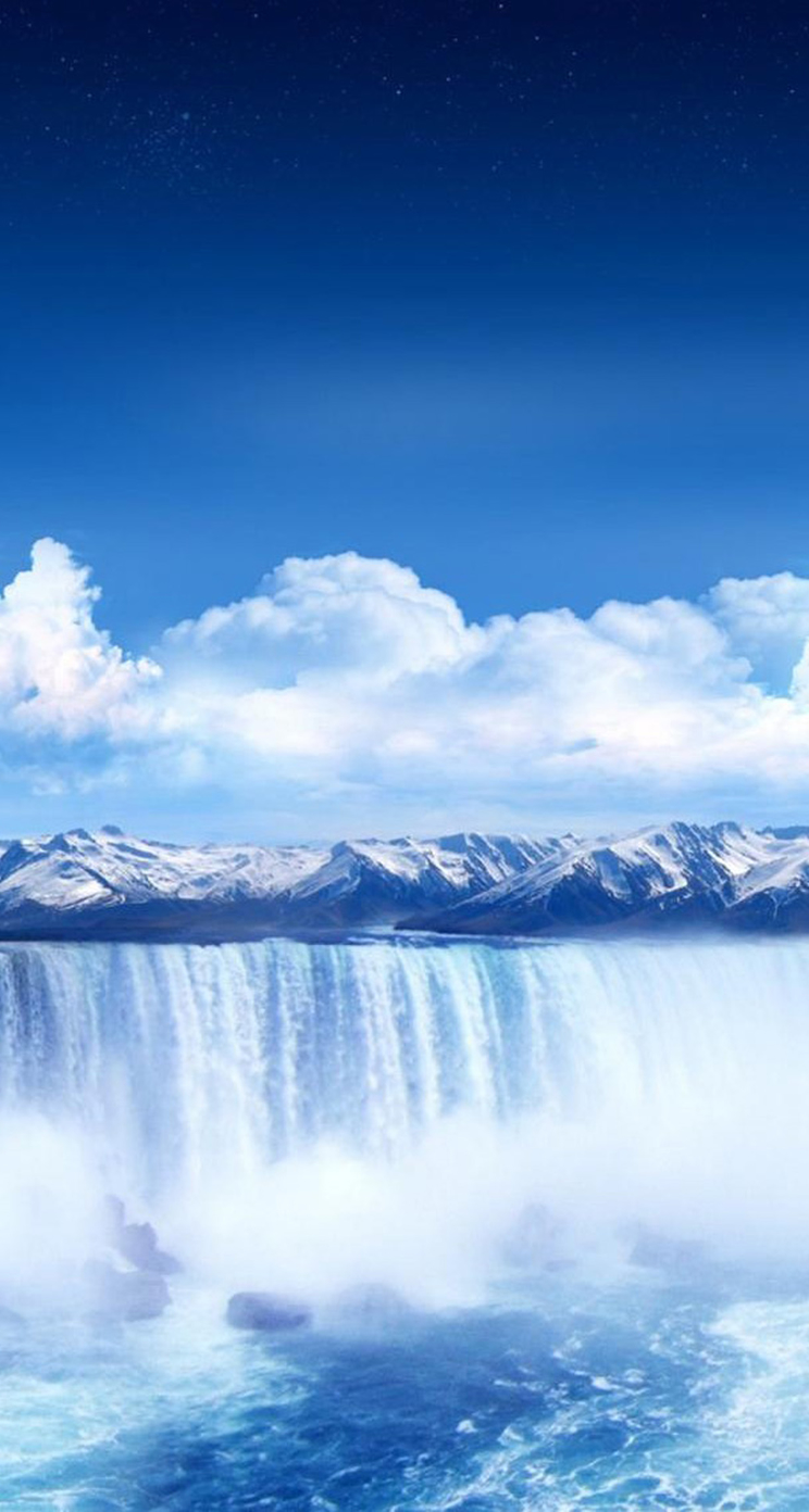 ブルーが綺麗な滝の風景 Iphone5s壁紙 待受画像ギャラリー