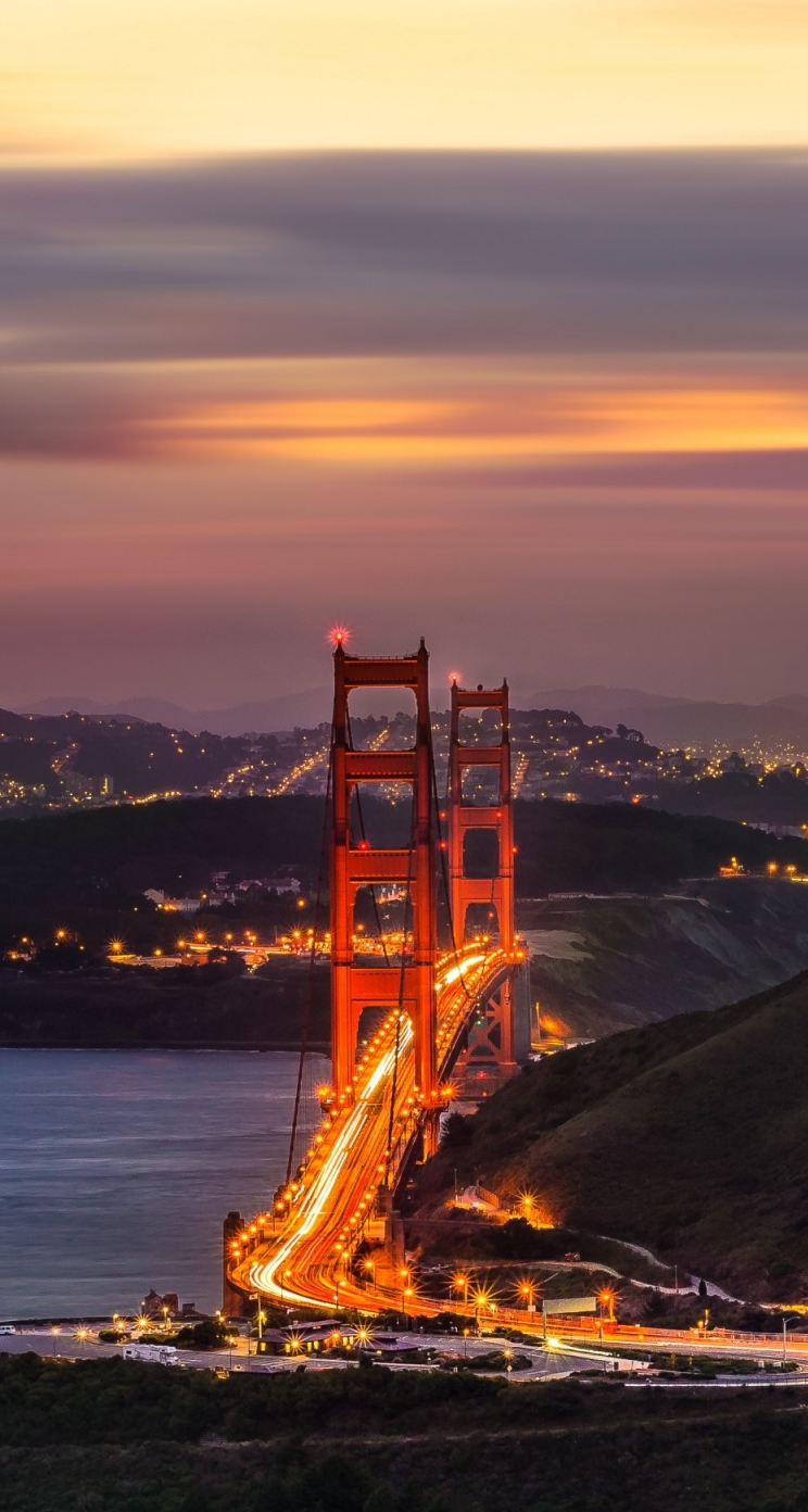 ゴールデン ゲート ブリッジ サンフランシスコの夜景 Iphone5s壁紙 待受画像ギャラリー