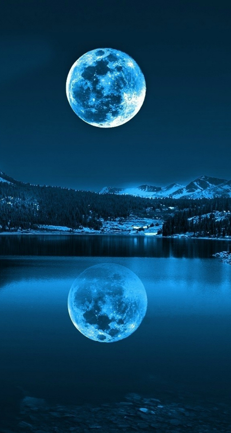 月夜の湖 Iphone5s壁紙 待受画像ギャラリー