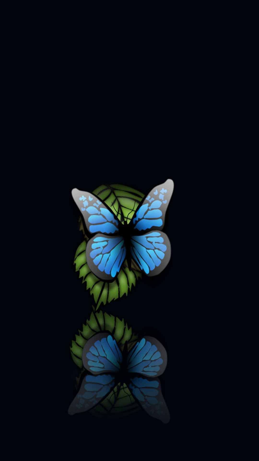 Blue Butterfly Black Background iPhone 6 Plus HD Wallpaper ...