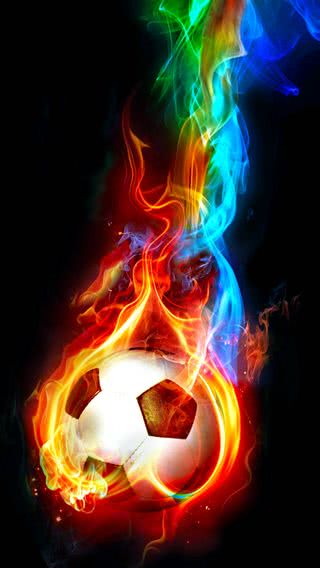 燃えるサッカーボール